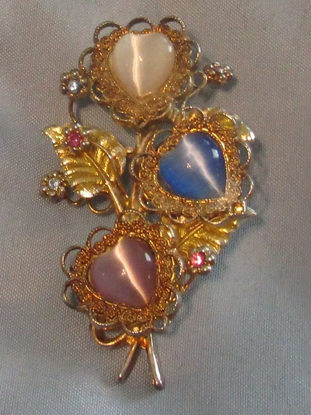 Lot 9 Stunning Mid-Century to New Rhinestone Faux Pearl Pins Brooches